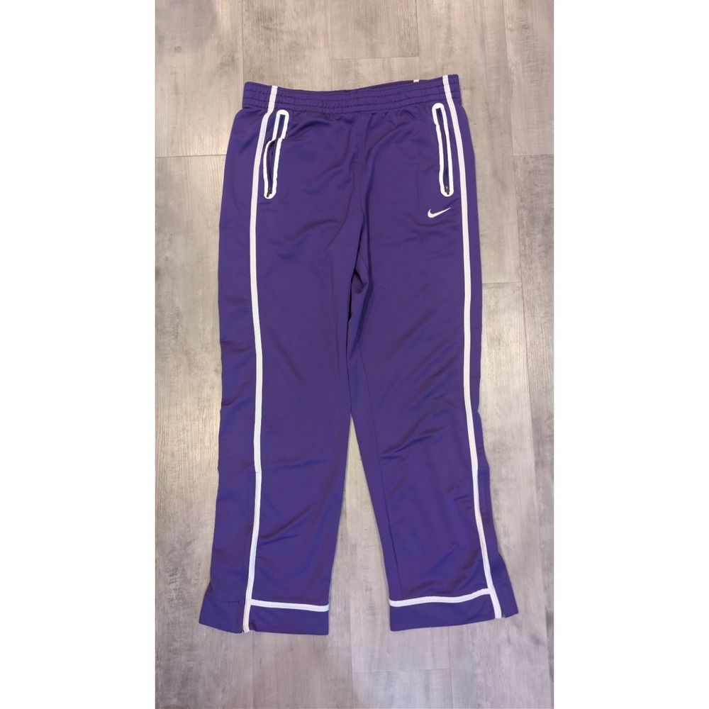 Nike Men's Purple & White Striped Track Sweatpants Athletic Joggers Size Medium